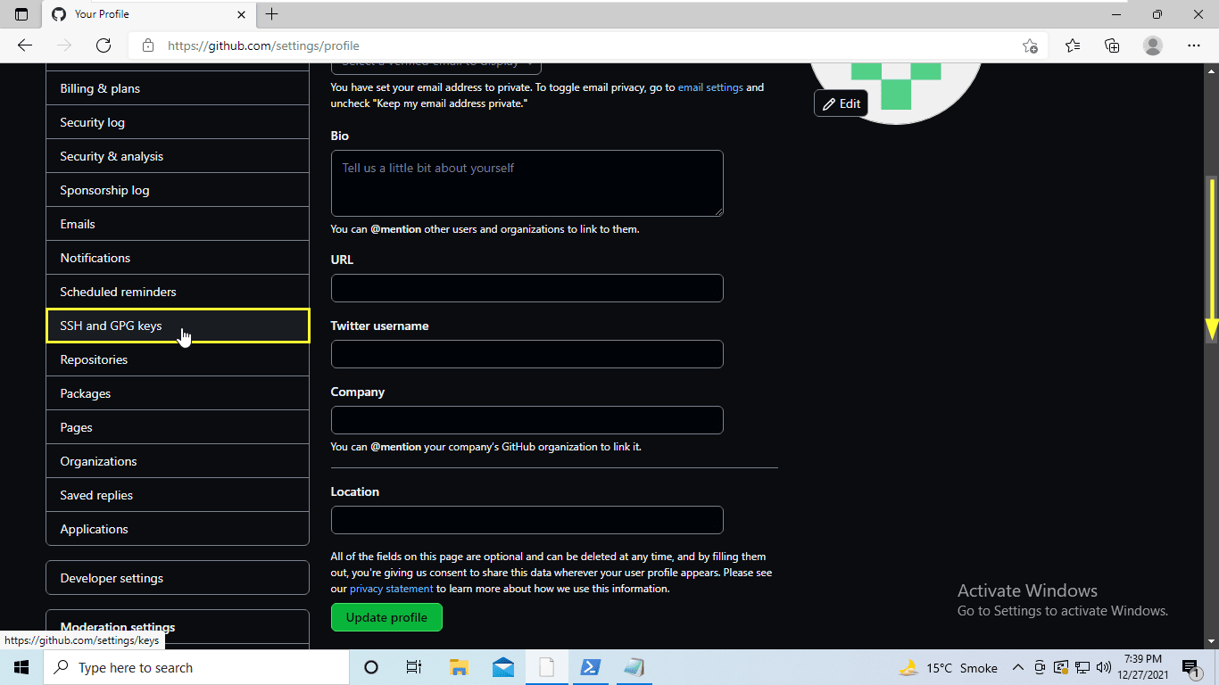add-ssh-key-to-github-on-window-10