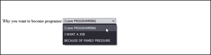 select-tag-in-html
