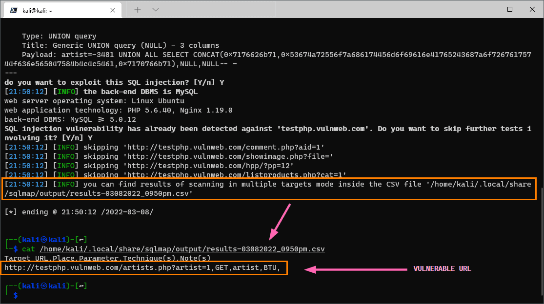 sqlmap-identify-vulnerable-url