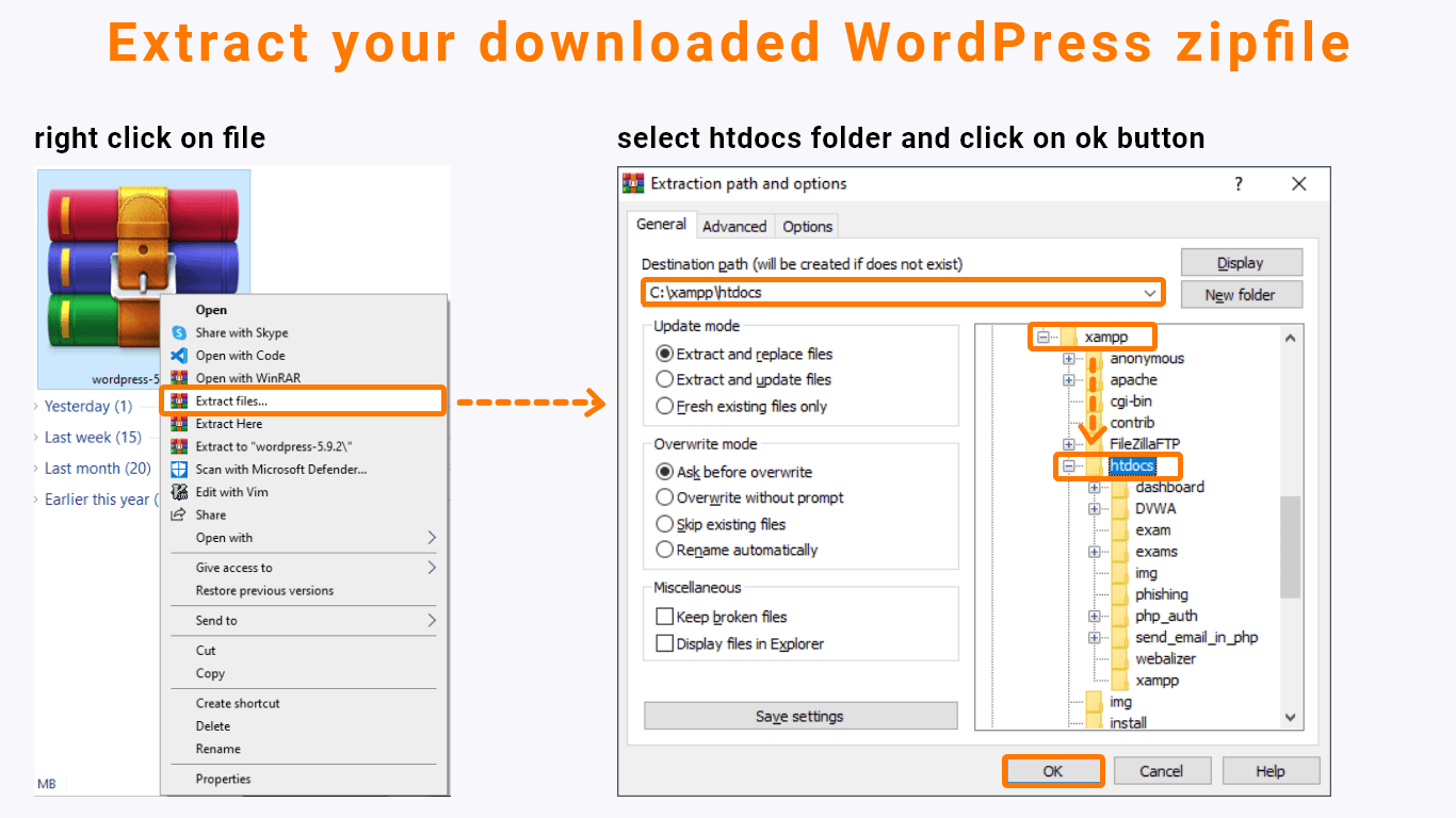 extract-wordpress-in-xampp-htdocs