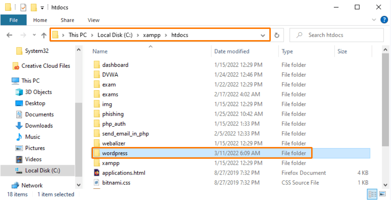 extracted-wordpress-folder-into-xampp