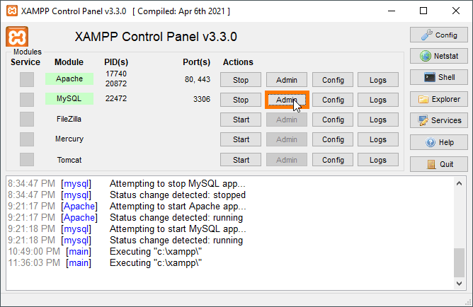 launch-phpmyadmin-from-xampp