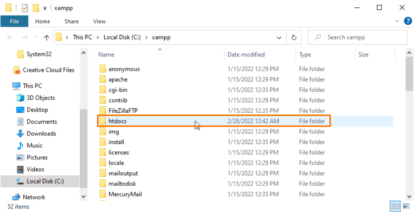 navigate-xampp-htdocs