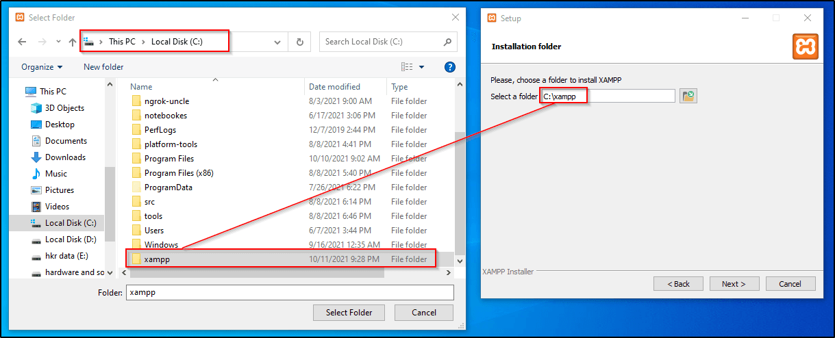 select-different-location-in-xampp