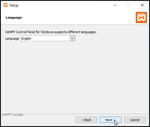 select-language-to-install-xampp